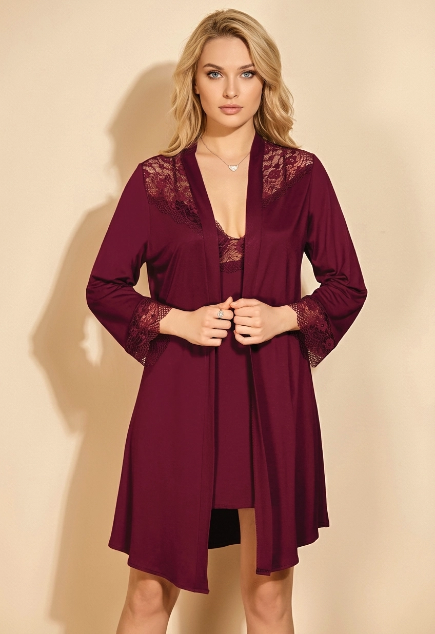 552 PENYE DANTELLİ 6 LI SET BORDO