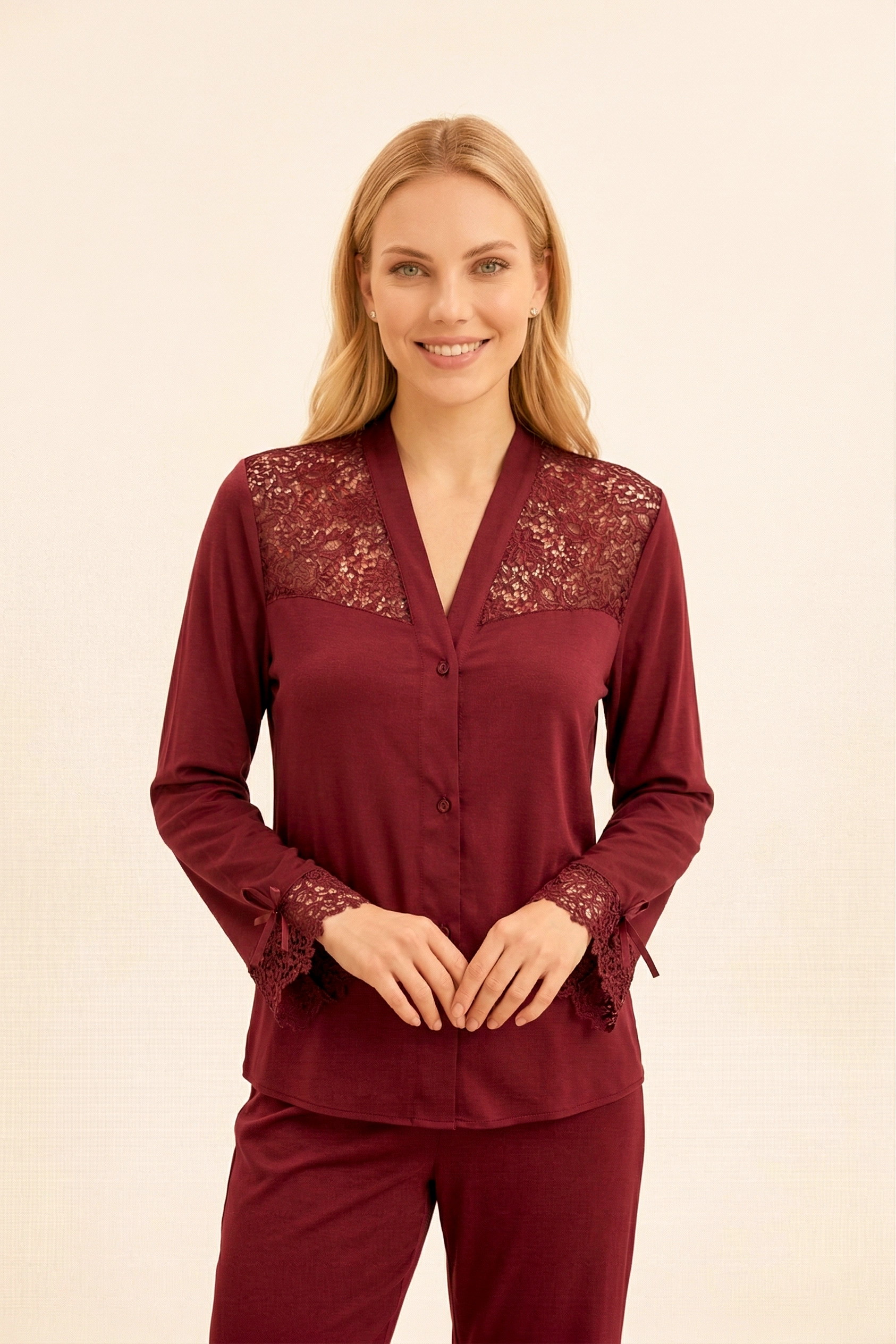 561 PENYE DANTELLİ 6 LI SET BORDO