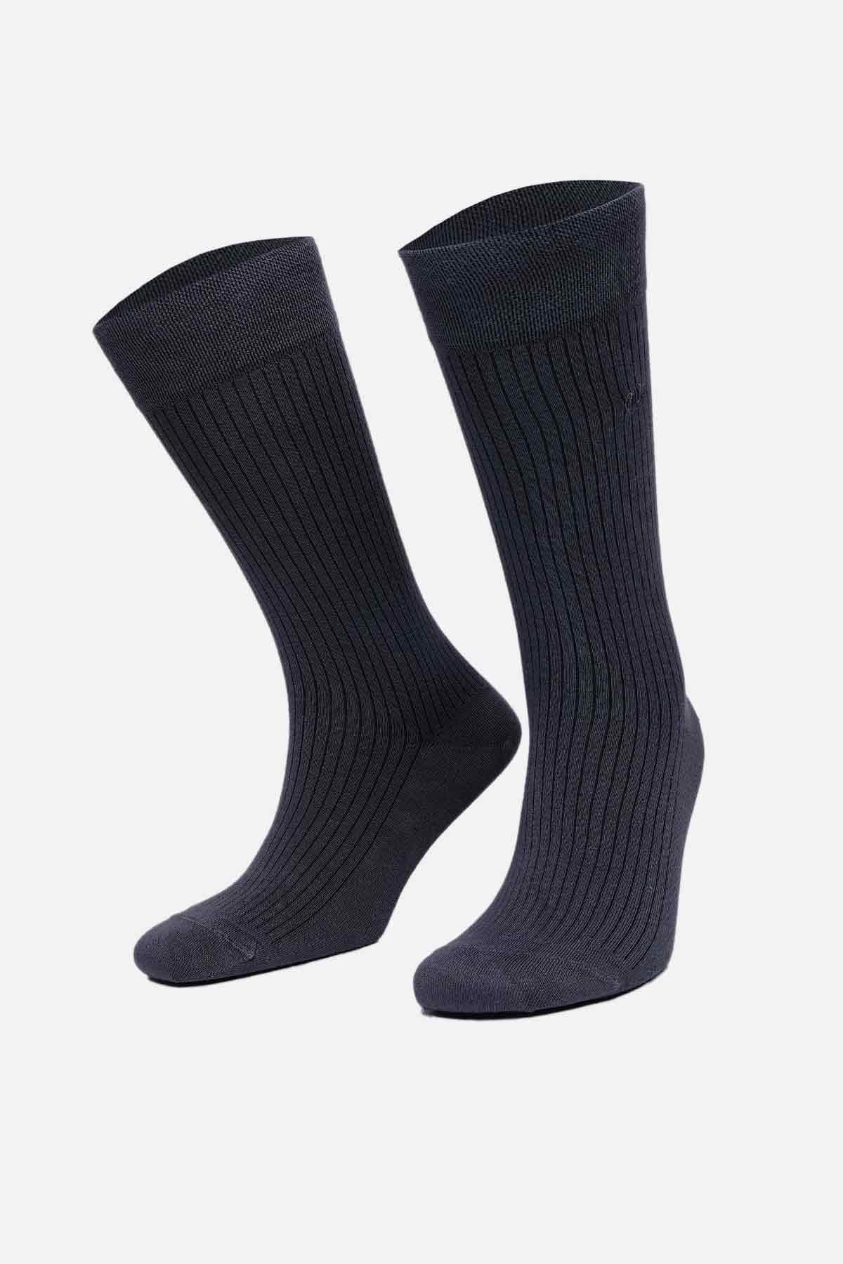 MISIRLI ERKEK BAMBU TEKLİ SOKET ÇORAP FÜME