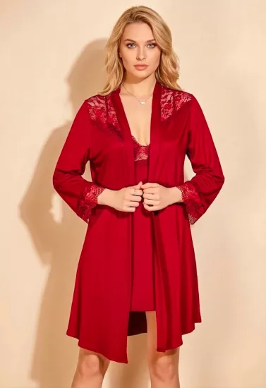 JEREMİ 552  PENYE GECELİK DANTELLİ 6 LI SET KIRMIZI