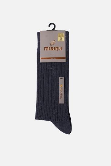 MISIRLI ERKEK BAMBU TEKLİ SOKET ÇORAP 62001 FÜME