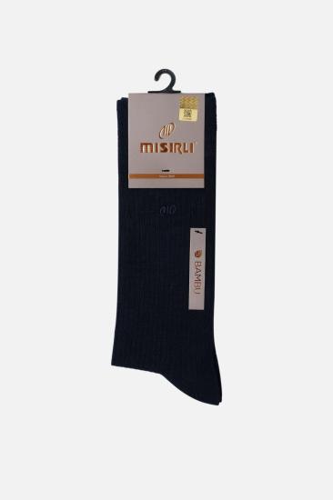 MISIRLI ERKEK BAMBU TEKLİ SOKET ÇORAP 62001 LACİVERT