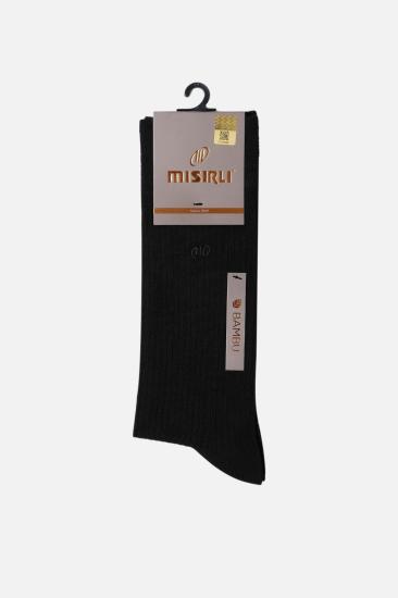 MISIRLI ERKEK BAMBU TEKLİ SOKET ÇORAP 62001 SİYAH