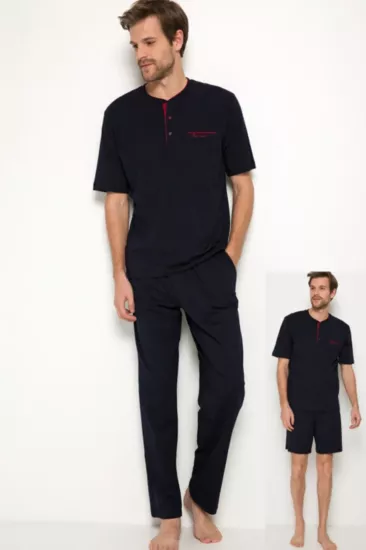 PİERRE CARDİN 5370 ERKEK PİJAMA TAKIMI ŞORTLU LACİ