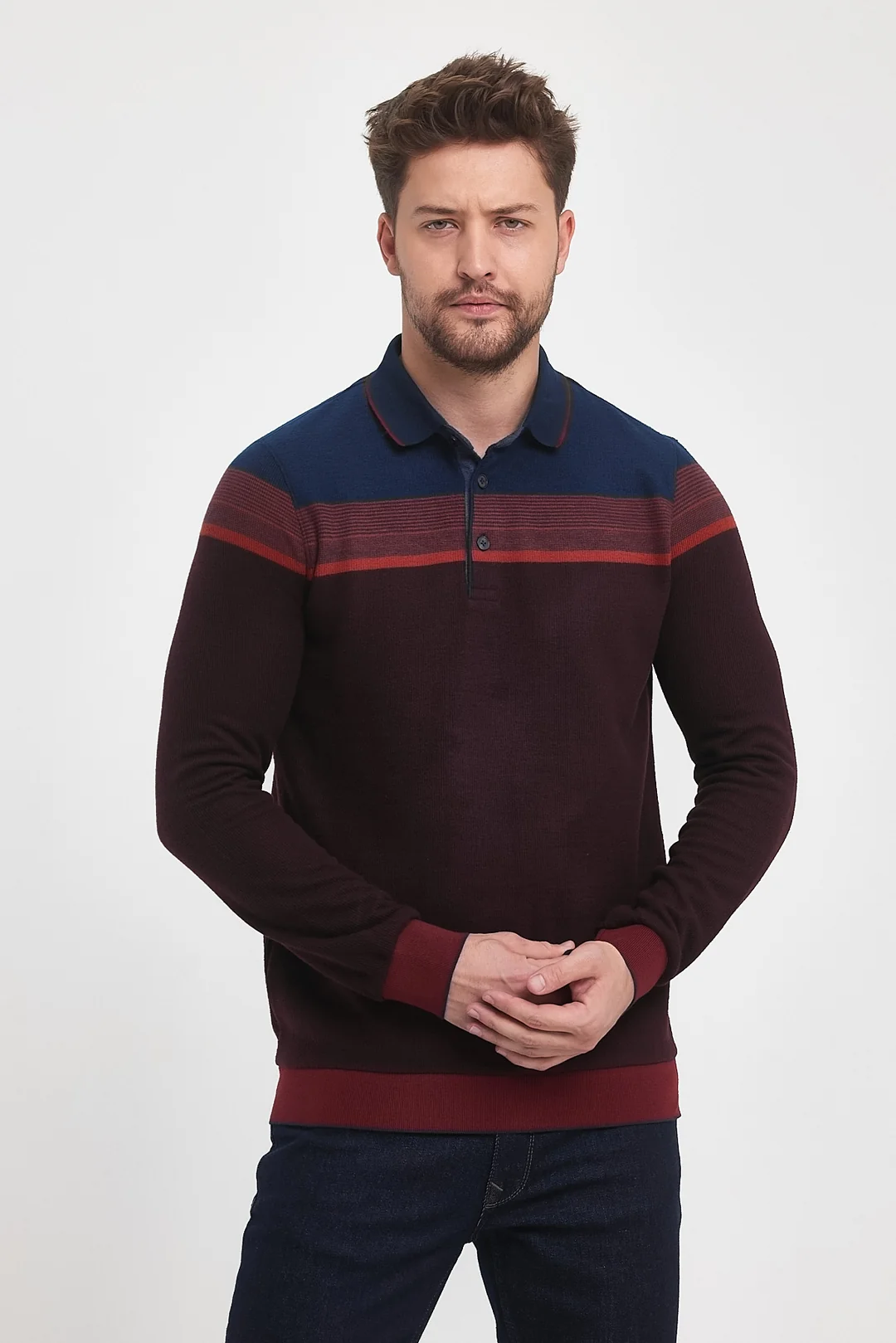 Erkek Polo Yaka Sweatshirt