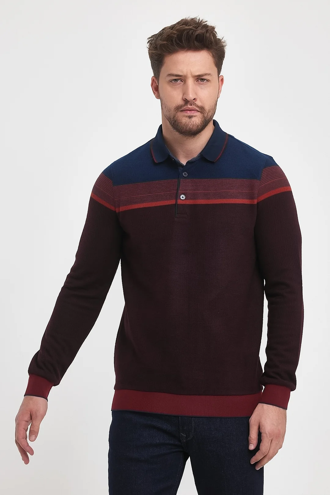 Erkek Polo Yaka Sweatshirt