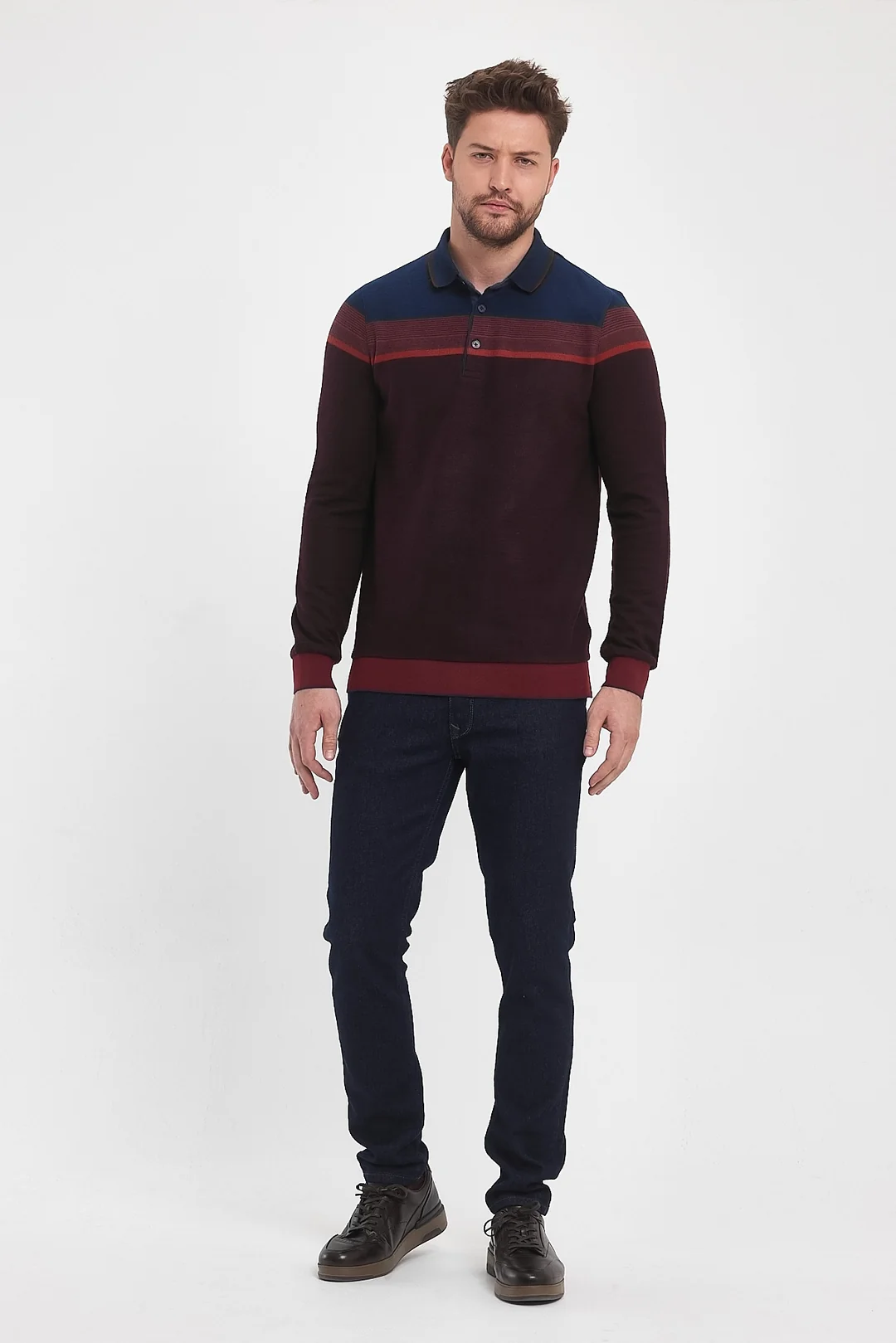 Erkek Polo Yaka Sweatshirt