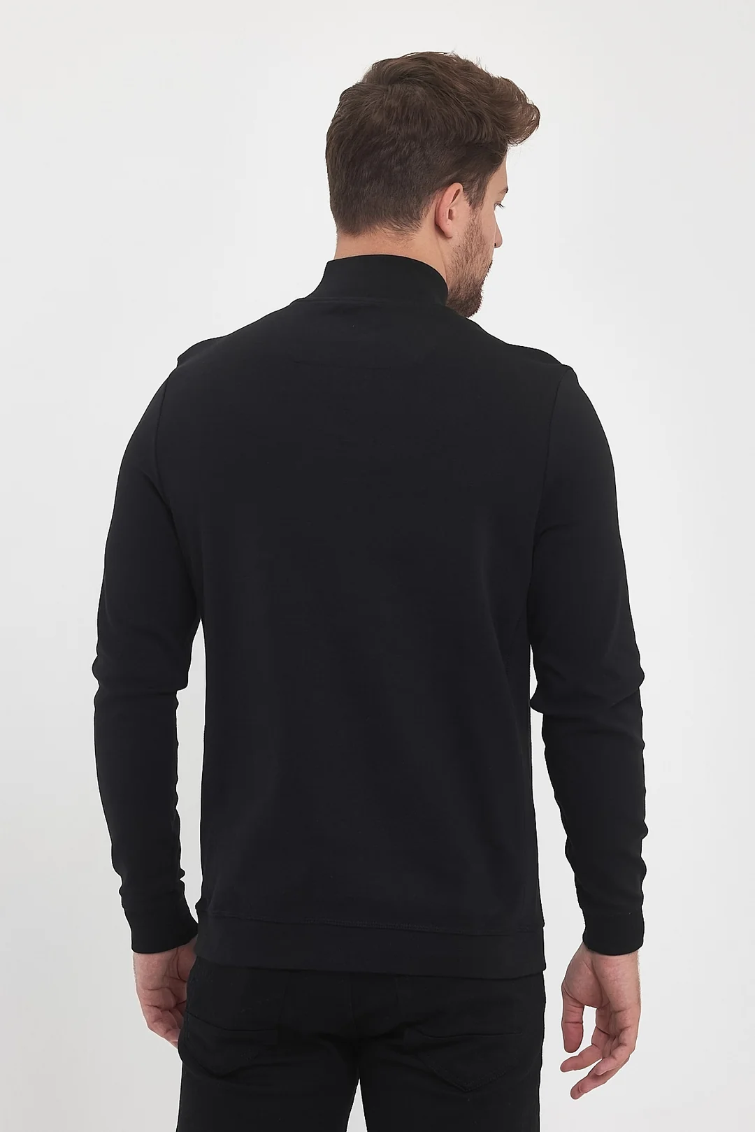 Erkek Fermuarlı Dik Yaka Sweat