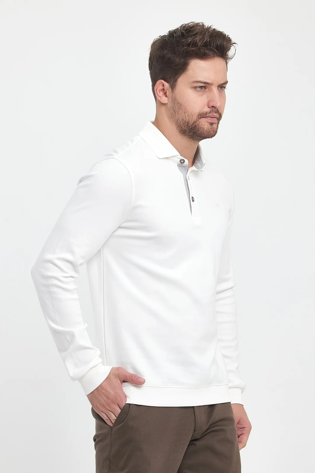 Erkek Polo Yaka Sweatshirt