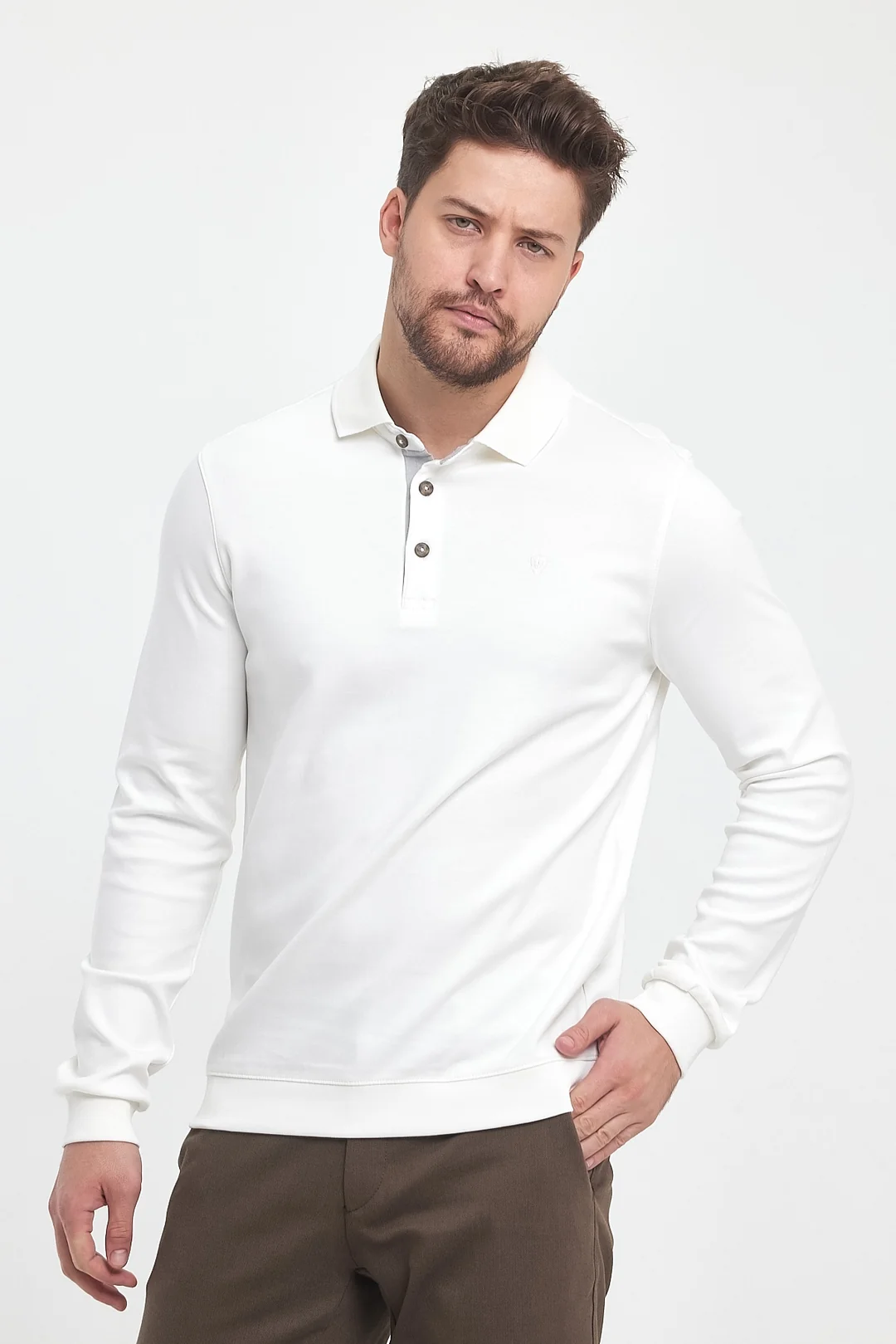 Erkek Polo Yaka Sweatshirt