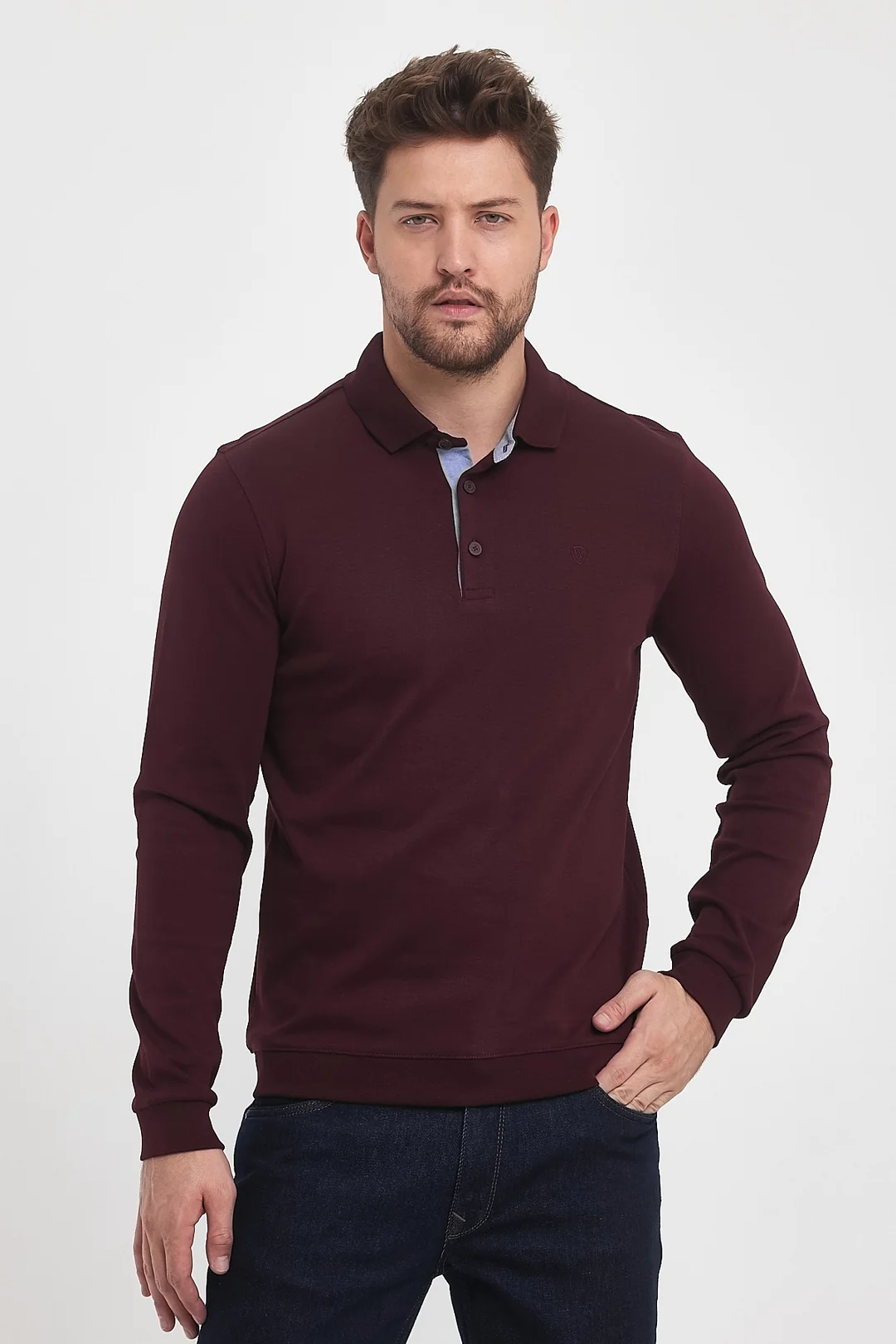 Erkek Polo Yaka Sweatshirt
