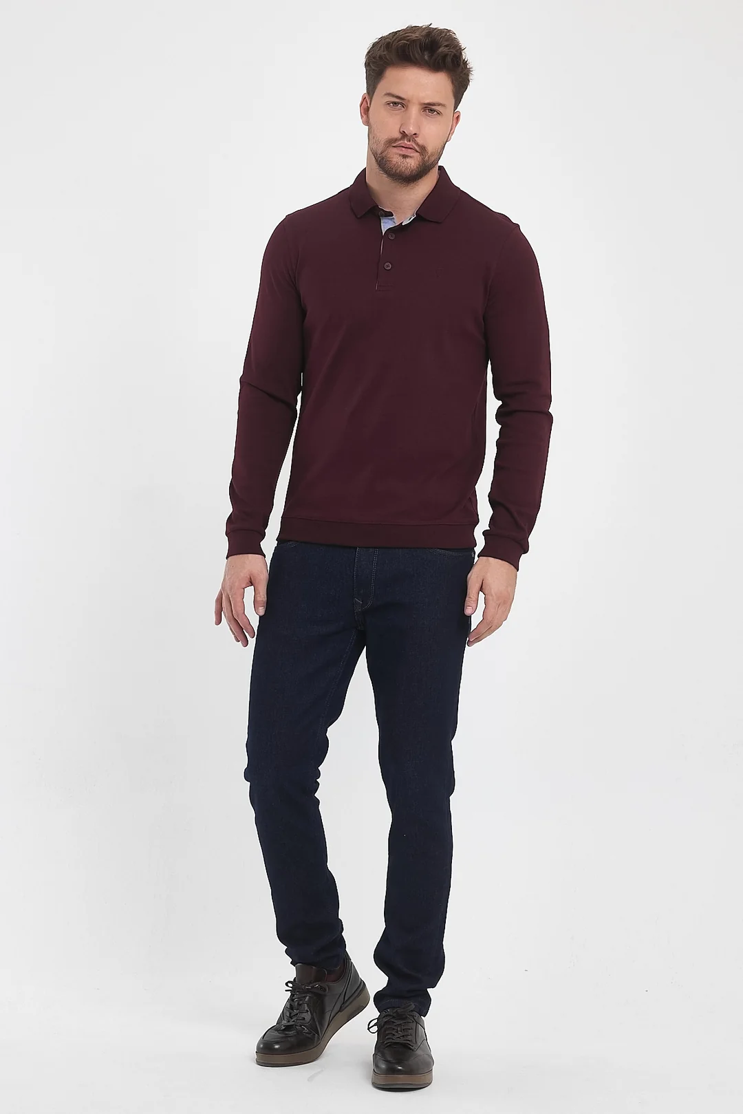 Erkek Polo Yaka Sweatshirt