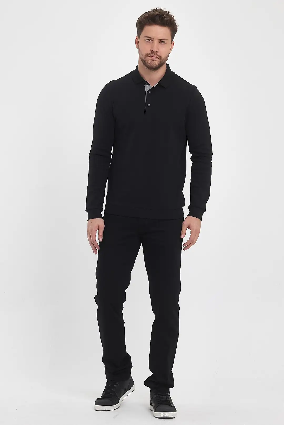 Erkek Polo Yaka Sweatshirt