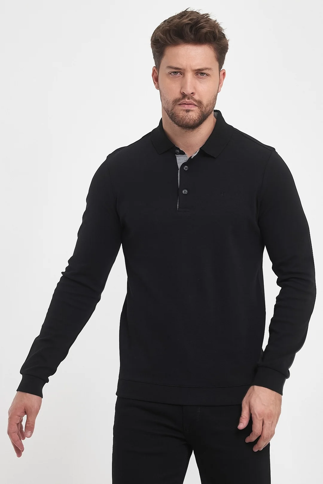 Erkek Polo Yaka Sweatshirt