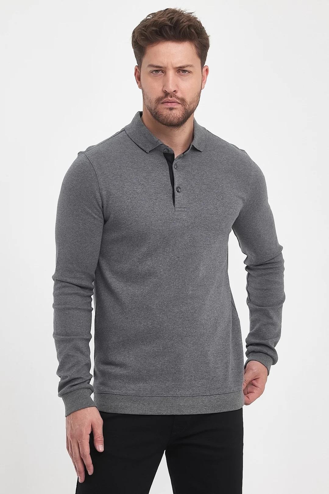 Erkek Polo Yaka Sweatshirt