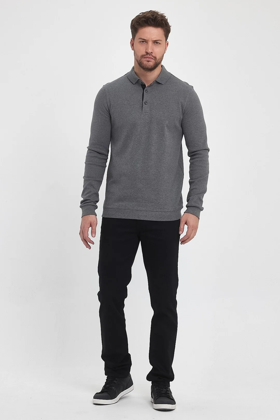 Erkek Polo Yaka Sweatshirt