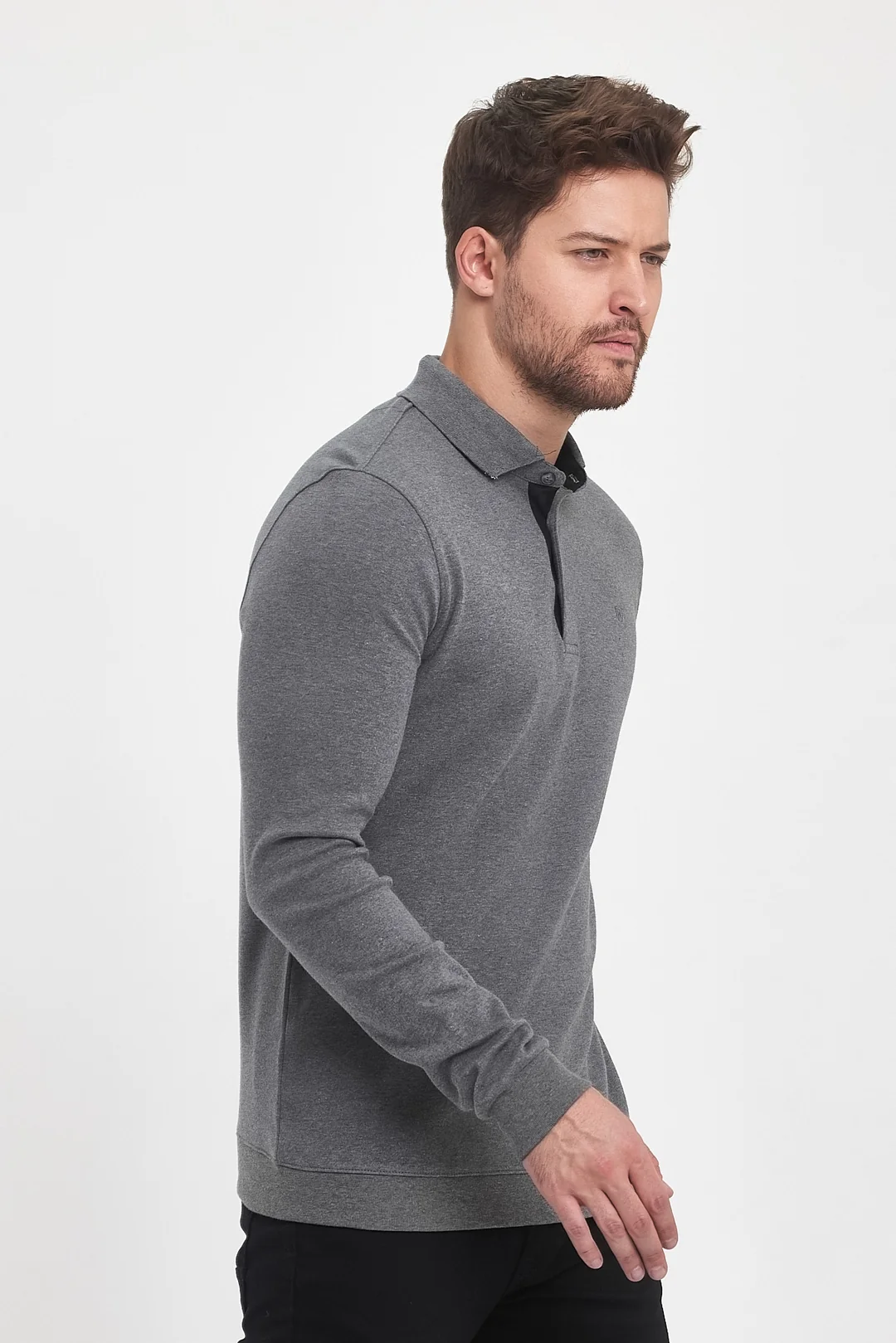 Erkek Polo Yaka Sweatshirt