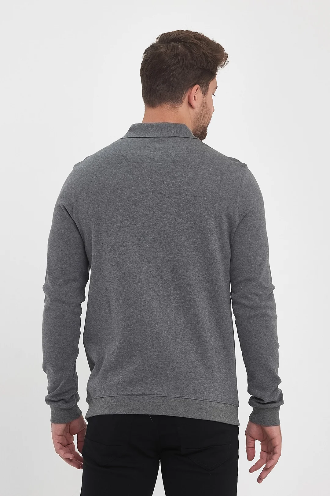 Erkek Polo Yaka Sweatshirt