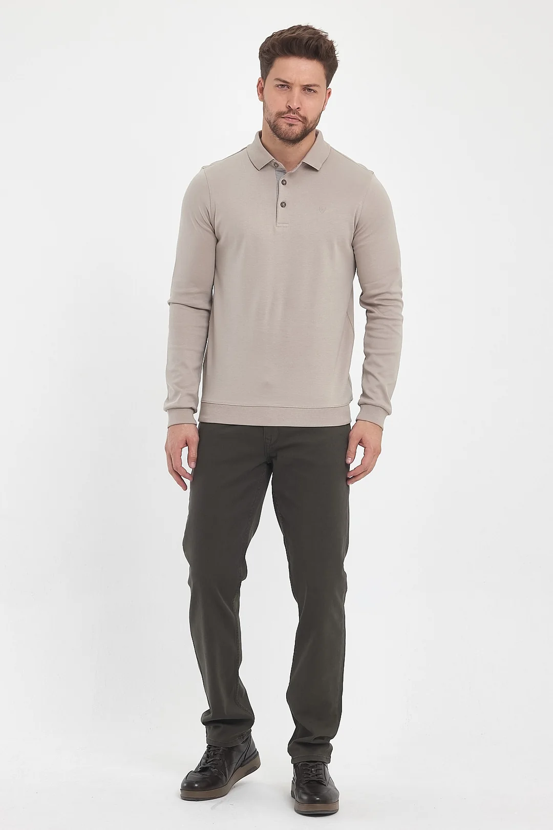Erkek Polo Yaka Sweatshirt