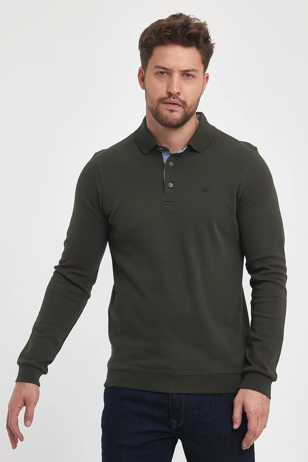 Erkek Polo Yaka Sweatshirt
