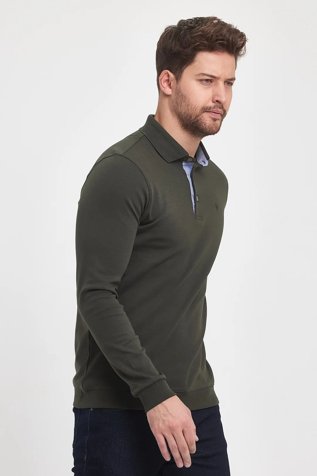 Erkek Polo Yaka Sweatshirt