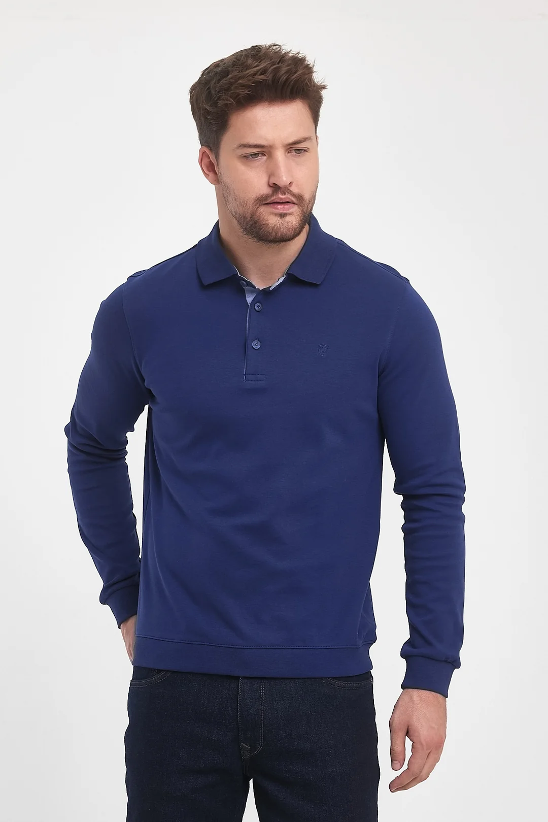 Erkek Polo Yaka Sweatshirt